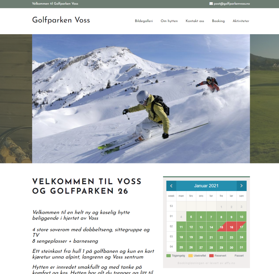 Utleiehytte golfparkenvoss.no